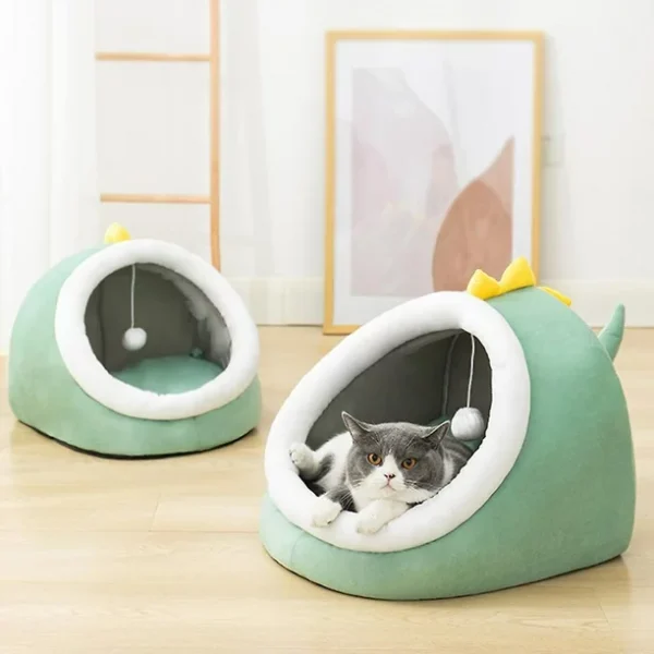 Cama Mascotas Diseño Pez Color Verde - Gris 30x35x25 cm (77122) - Imagen 4