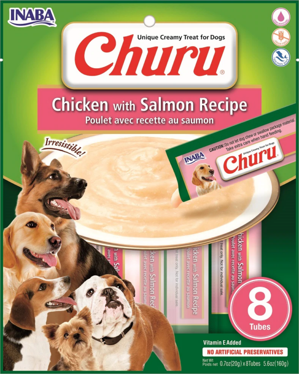 Caja Churu Dog Chicken Salmon 6x8 Tubos